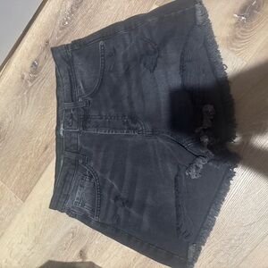 Wild Fable Black Jean Shorts Distressed Frayed Hem